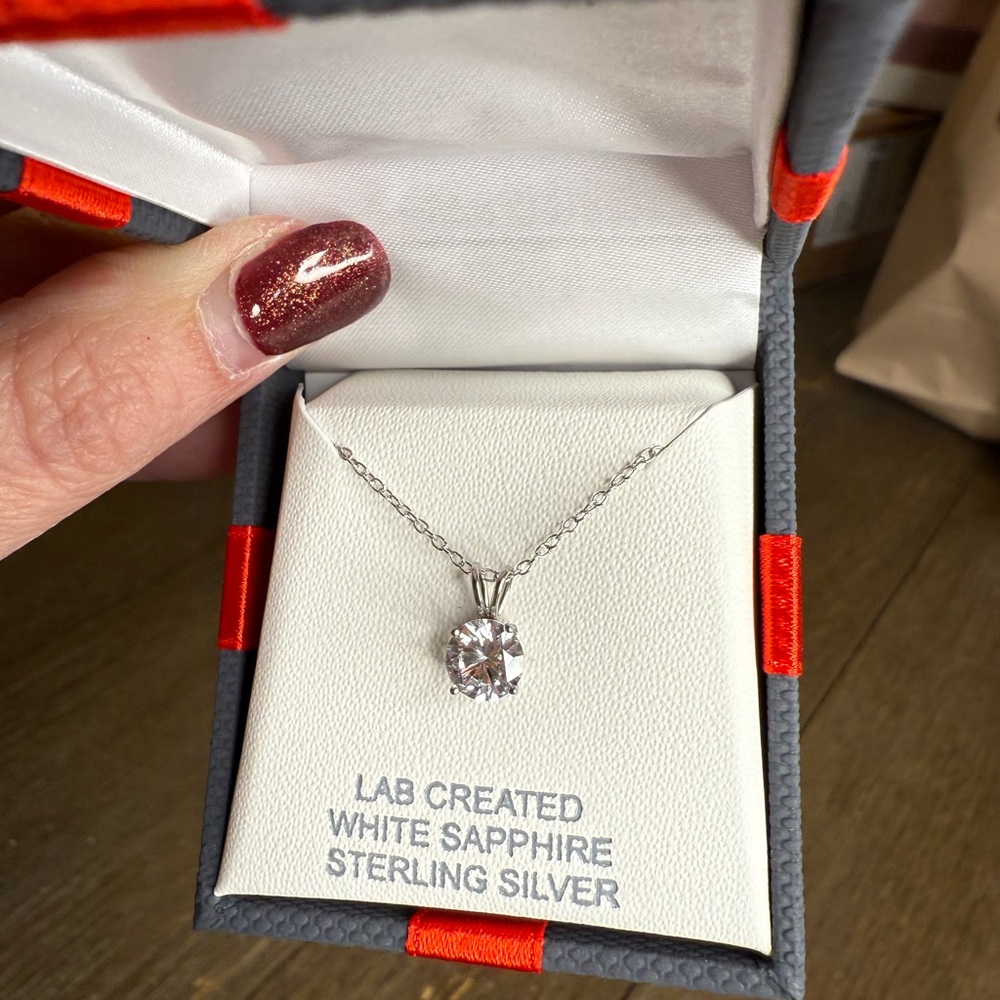 Sterling Silver White Sapphire Necklace
